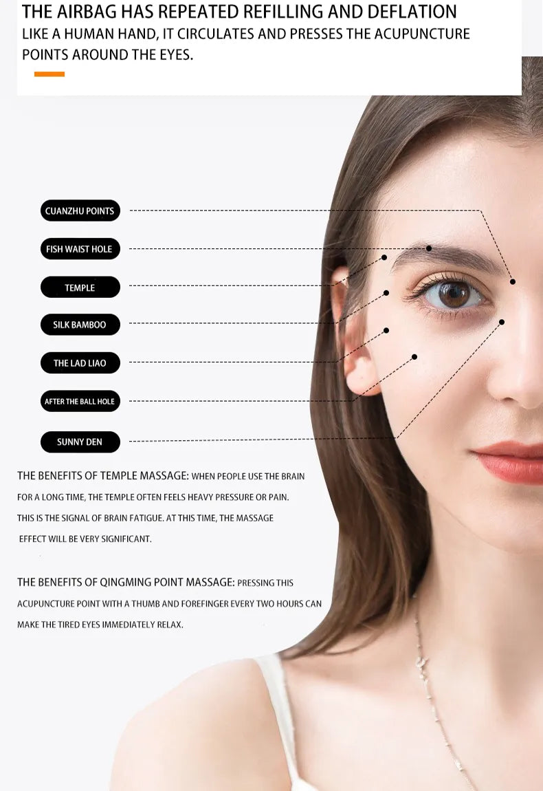 Smart Vibration Eye Massager Eye Care, Bluetooth Music -  Relieves Fatigue And Dark Circles