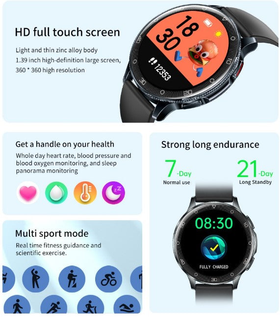 Corewell Collective Smartwatch D9 1.39 HD Large Screen - White