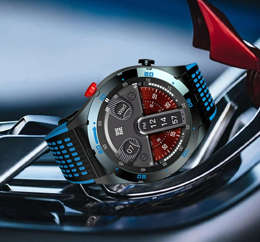 Corewell Apex EX102 AMOLED Smartwatch – Next-Gen Connectivity & Biometric Intelligence- Blue