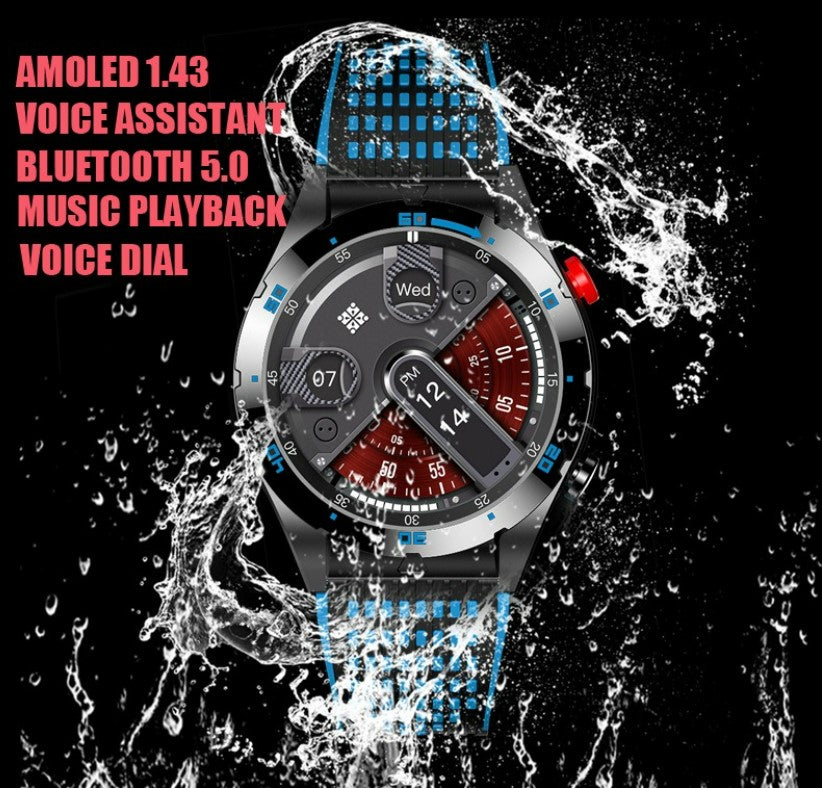 Corewell Apex EX102 AMOLED Smartwatch – Next-Gen Connectivity & Biometric Intelligence- Blue