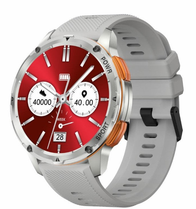 AK59 Smart Watch HD AMLOED Screen w/ health monitoring - Silver Strap
