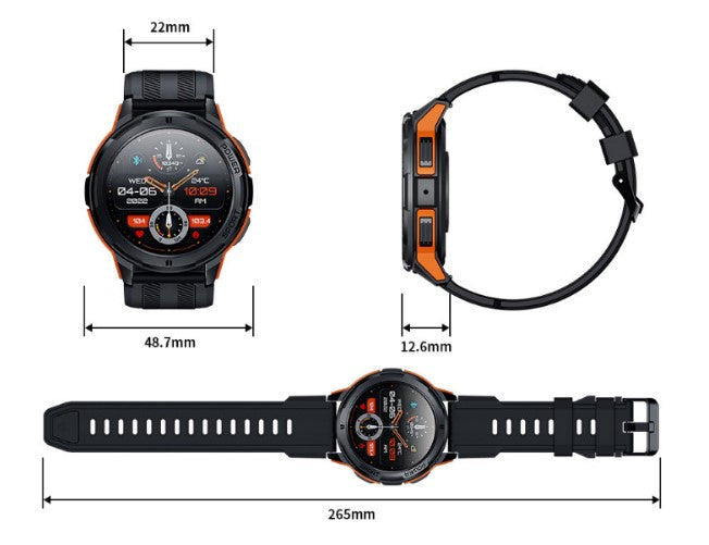 Corewell Collective C25 Outdoor Sports Smartwatch|  1.43AMOLED, BT 5.2 Calling & Health Analytics - Black