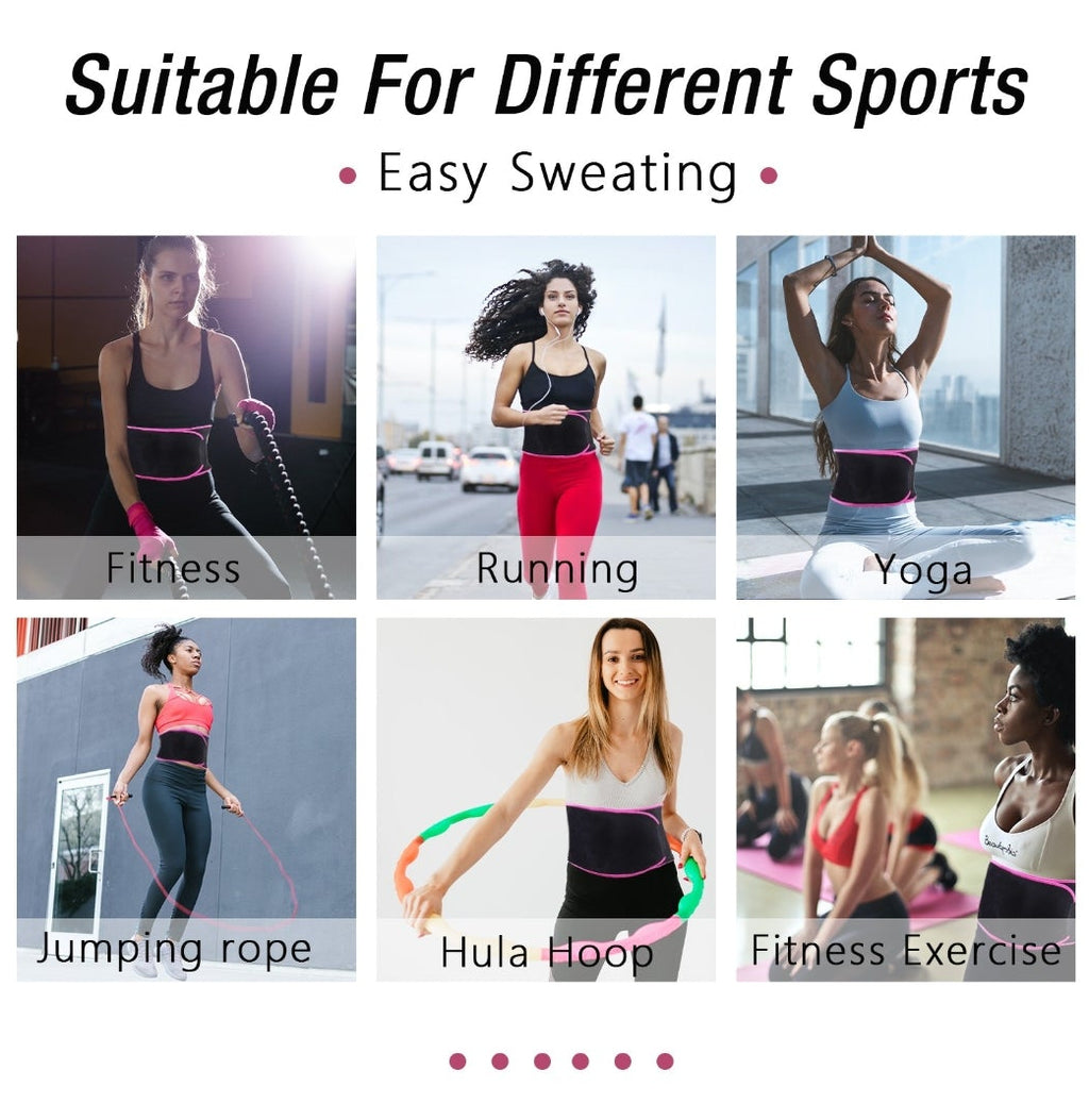 Product display with text 'Suitable For Different Sports' and images of people exercising.