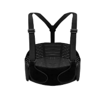 Black leather harness on a white background