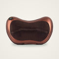 Rose-bronze Car & Home Massage Pillow with black mesh massage surface, front view on ivory