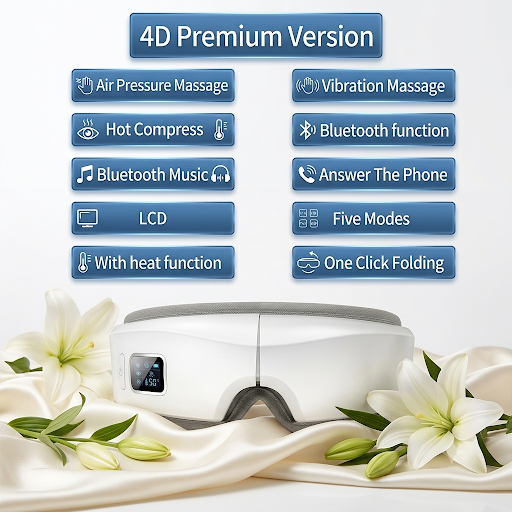 Smart Vibration Eye Massager Eye Care, Bluetooth Music -  Relieves Fatigue And Dark Circles