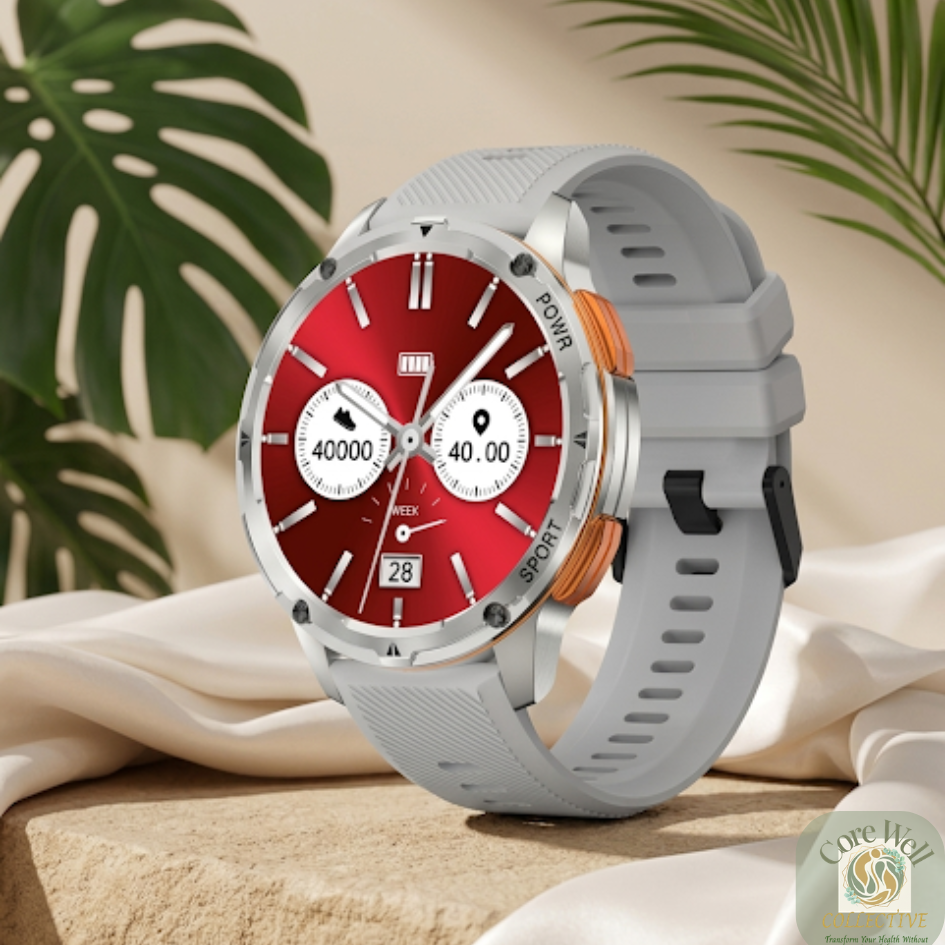 AK59 Smart Watch HD AMLOED Screen w/ health monitoring - Silver Strap
